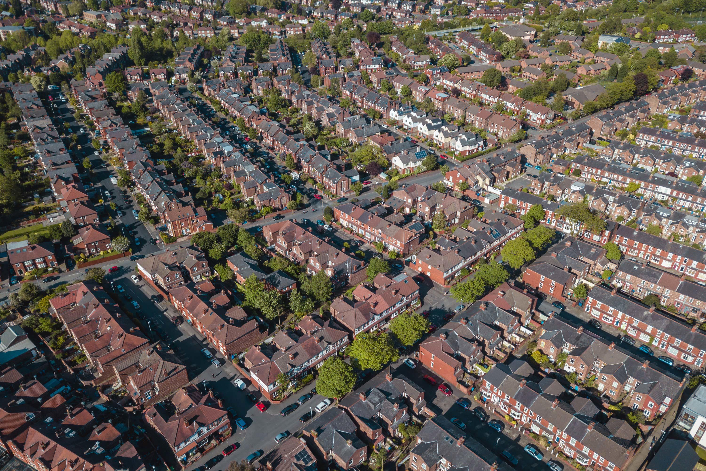 Aerial view of housing 